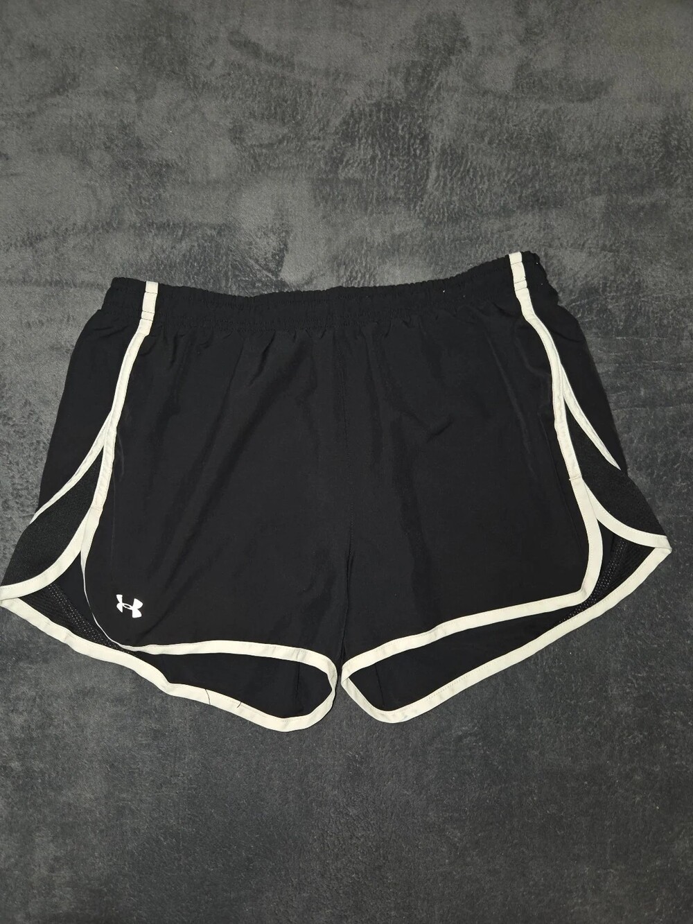 Under Armour Women's Black Athletic Shorts with White Trim